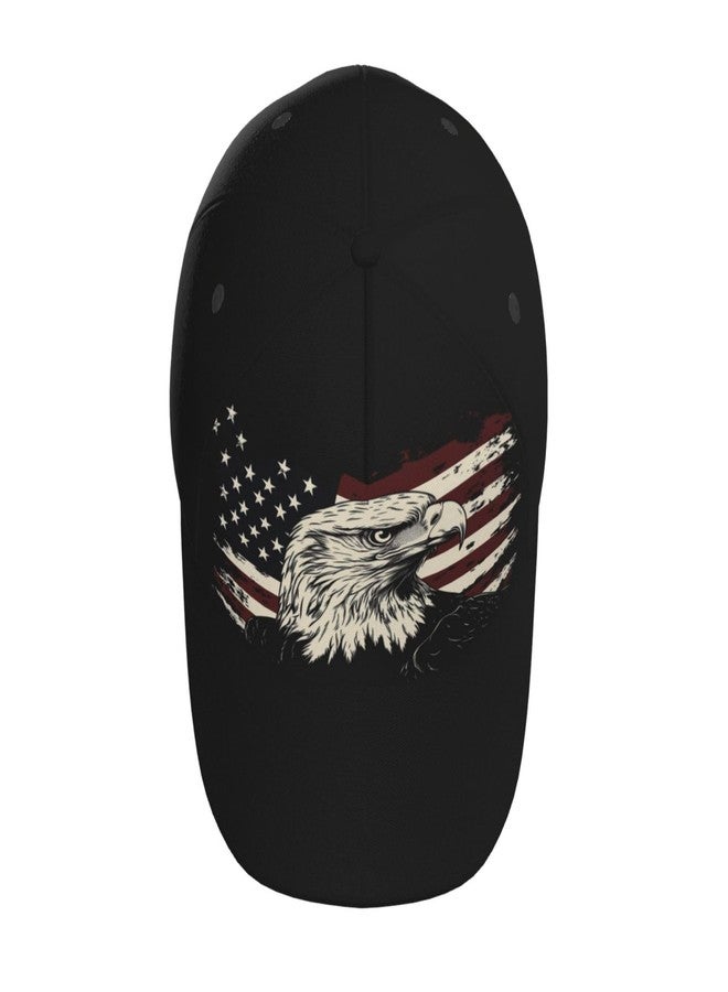 KKRMTUG American Flag Baseball Cap, Patriotic USA Hat for Men and Women，Adjustable Bald Eagle with American Flag Baseball Hats Sun Visor Caps Trucker Hats Unisex - Image 3